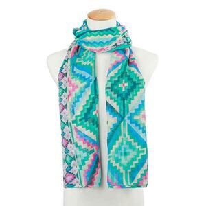 Riley Lightweight Print Scarf | Blue